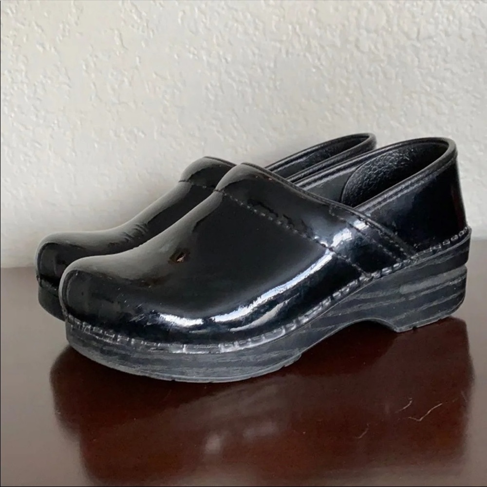 Dansko Classic Black Patent Leather Clogs